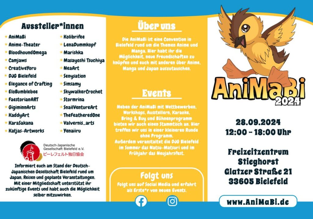 AniMaBi 2024 Programm Vorderseite